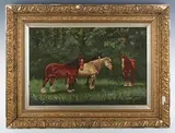 Oscar M. Brown, Four Horses, oil on canvas