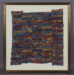 Holi by Katherine Virgils, mixed media collage, sold Oct 2024