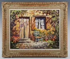 Michael J. Sanders, A Seat in the Sun, oil on board