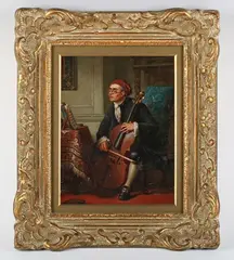 J.W. Chapman, A Solo' (Cellist), oil on board