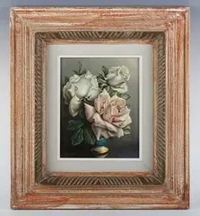 Irene Klestova, Roses, oil on board