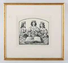 Faith Jaques, Three Princesses, pen and ink