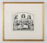 Faith Jaques, Three Princesses, pen and ink