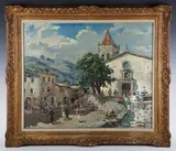 Joaquim Marsillach i Codony, Spanish Market Square, oil on canvas