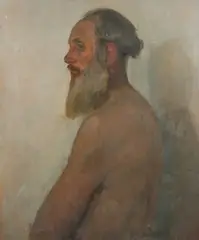 Harold Cohen, Life Study of a Bearded Man, oil on board