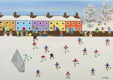 Gordon Barker, Winter Football Match, 21st century acrylic on paper