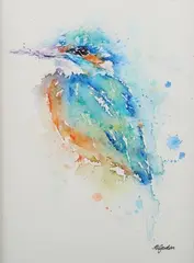 Amanda Gordon, Kingfisher IV, 21st century watercolour