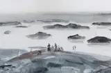 Emmanuel Levy, Bathers (Portugal), watercolour