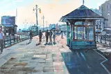 Mark Topham, Brighton Seafront and Promenade looking West, 21st century oil on canvas