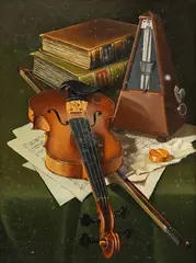 George Bailey, Still Life with Violin, oil on canvas