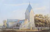 Frederick William Woledge, Sompting Church, Sussex, watercolour