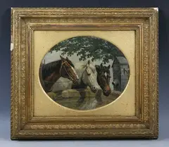 Samuel Joseph Clark, Study of Three Horses, oil on panel