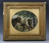 Samuel Joseph Clark, Study of Three Horses, oil on panel