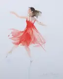 Lesley Fotherby, Red Dancer, watercolour