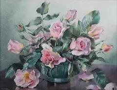 Jack Carter, Roses, 1970, watercolour