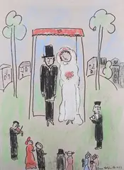 Dora Holzhandler, Wedding Scene, 1997, pastel with coloured chalks