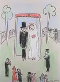 Dora Holzhandler, Wedding Scene, 1997, pastel with coloured chalks