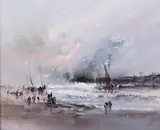 Jean-Michel Noquet, The White Sea Sands, oil on canvas