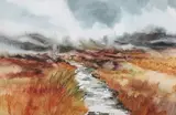 Phyllis del Vecchio, Dartmoor Landscape, watercolour