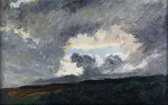 Walter Crowley, Cloud Study, oil on board