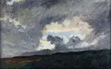 Walter Crowley, Cloud Study, oil on board