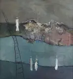 Anne Batty, Mercy and love have met, 1994, oil on board