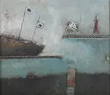 Anne Batty, A moments sway, oil with collage on board