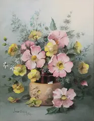 Jack Carter, Still Life with Flowers in a Vase, 1984, watercolour