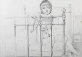 Tom Greenshields, Jacki I’ (Female Nude Study), pencil