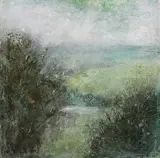 Ruth Davis, Landscape, acrylic on board