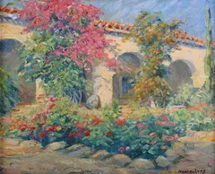 Sarah Noble Ives, Hacienda Garden, early/mid-20th century oil on canvas