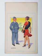 Donald McGill, What do you do when you go on reconnaissance?, 1940, watercolour with gouache