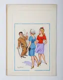 Donald McGill, But he’s very kind to his mother…, watercolour with gouache