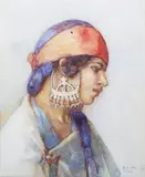 Elizabeth Fry, Portrait of a Lady wearing North African costume, 1929, watercolour