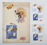 Donald McGill, The wedding bells ring…, watercolour with gouache on card