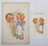 Donald McGill, Any time you’re not busy just think of me!, watercolour with gouache on card