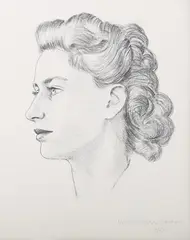 Peter Markham Scott, HRH Princess Margaret, 1948, pencil