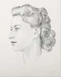 Peter Markham Scott, HRH Princess Margaret, 1948, pencil