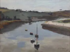Frederick H. A. Parker, Pont Aven, 1885, oil on board