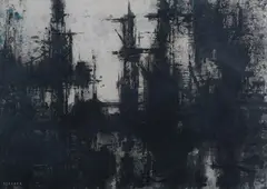 Albert Edward Berbank, Abstract Composition, watercolour with ink and gouache