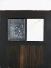 Derek Hirst, North by Northwest, 1963, cryla and mixed media on board