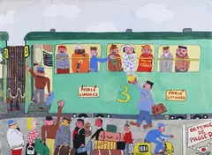 Anthony Green, Paris, Limoges Express, gouache over pencil on paper