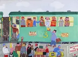 Anthony Green, Paris, Limoges Express, gouache over pencil on paper