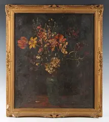 Alfred Egerton Cooper, Still Life with Flowers in a Vase, oil on canvas