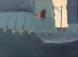 Anne Batty, Moody passage, oil with collage on board