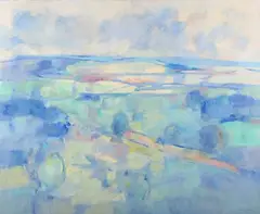 George Ayers Cress, Landscape, 1993, oil on canvas