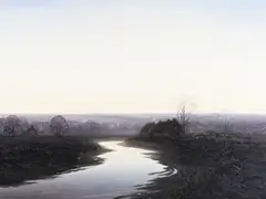 John Foulger, River Landscape, possibly the Arun or Adur, oil on canvas