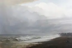 John Foulger, Coastal Landscape, possibly Middleton-on-Sea, oil on canvas