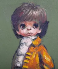 Barry Leighton-Jones, Big-Eyed Child in Historical Costume, oil on board