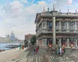 Carlo Padovani, Riva Schiavoni, Venice, oil on canvas